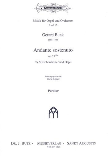 Andante sostenuto op.75,3a  für Streichorchester und Orgel  Partitur
