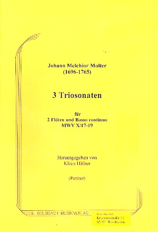 3 Triosonaten MWV X/17-19  für 2 Flöten und Bc  Partitur