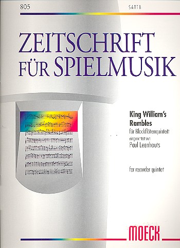King William's Rambles  für 5 Blockflöten (SATTB)  Partitur und Stimmen