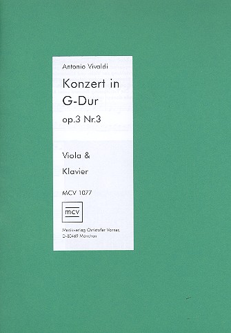Konzert G-Dur op.3,3&nbsp;&nbsp;für Viola und Klavier&nbsp;&nbsp;