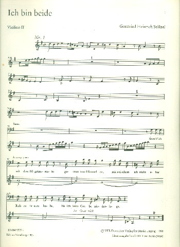 Ich bin beide Kantate für Alt,&nbsp;&nbsp;Bass, Chor, Streicher und Bc&nbsp;&nbsp;Violine 2