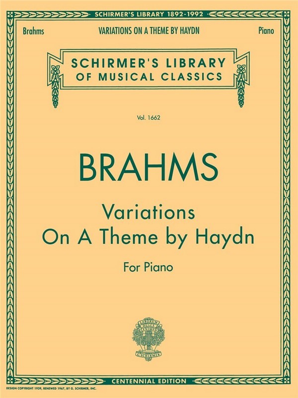 Variations on a Theme by Haydn&nbsp;&nbsp;for piano&nbsp;&nbsp;