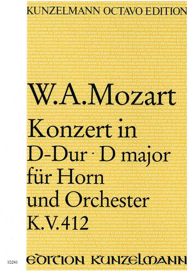 Konzert D-Dur KV412&nbsp;&nbsp;für Horn und Orchester&nbsp;&nbsp;Partitur
