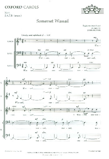 Somerset Wassail&nbsp;&nbsp;for mixed chorus a cappella&nbsp;&nbsp;score