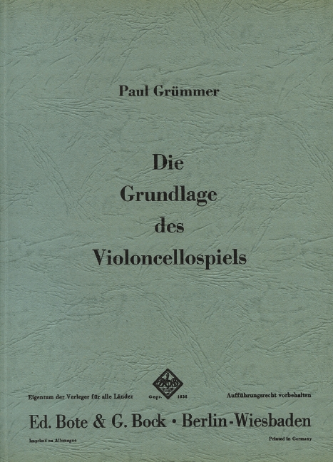 Die Grundlage des Violoncellospiels&nbsp;&nbsp;&nbsp;&nbsp;