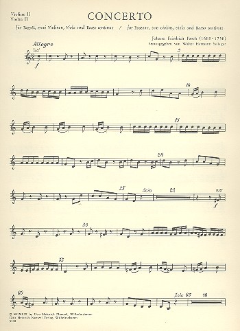 Konzert C-Dur für Fagott, 2 Violinen,  Viola und Bc  Violine 2