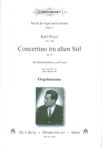 Concertino im alten Stil G-Dur op.20  für Orgel und Streichorchester  Orgel