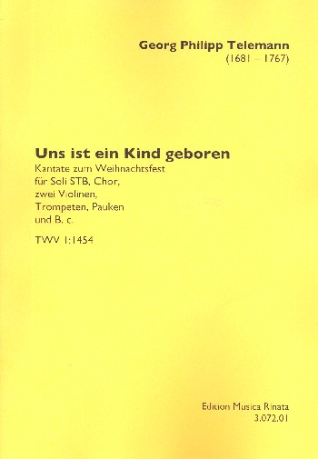 Uns ist ein Kind geboren&nbsp;&nbsp;für Soli, gem Chor und Instrumente&nbsp;&nbsp;Partitur