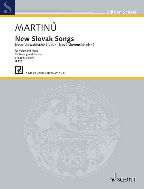 Neue slowakische Lieder&nbsp;&nbsp;für Gesang und Klavier&nbsp;&nbsp;