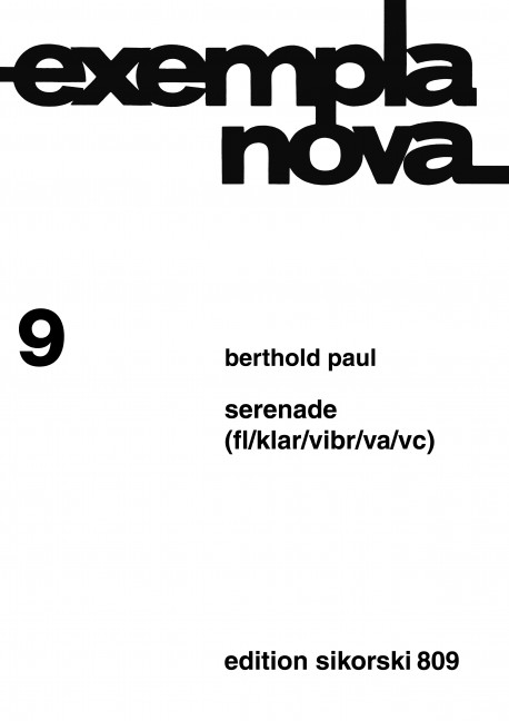 Serenade für Flöte, Klarinette,&nbsp;&nbsp;Vibraphon. Viola und Violoncello&nbsp;&nbsp;