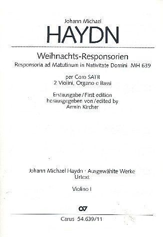 Weihnachts-Responsorien MH639  für gem Chor, 2 Violinen, Orgel und Bc  Violine 1