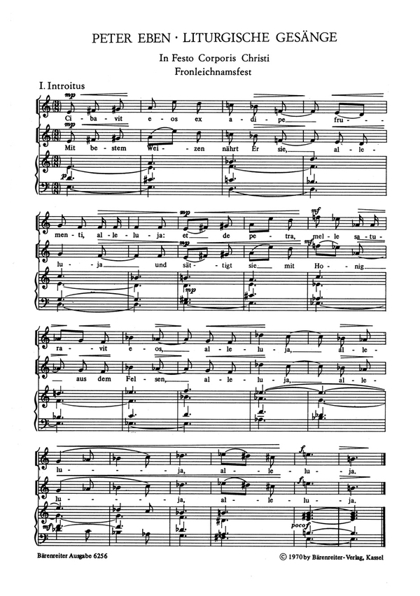 In Festo Corporis Christi für  1stimmigen Chor und Orgel (lat/dt)  