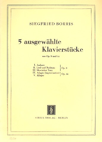 5 ausgewählte Klavierstücke  aus op.9 und op.14  
