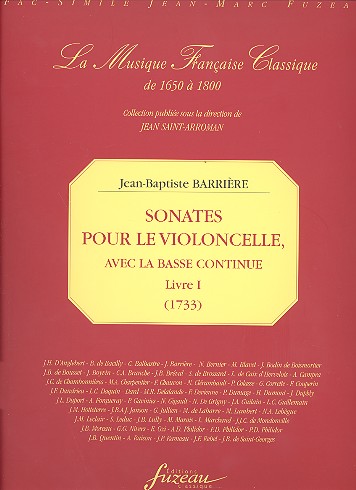 Sonates vol.1  pour violoncelle et Bc  facsimilé