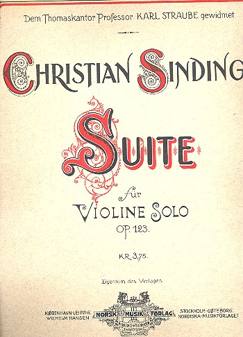 Suite op.123  für Violine solo  