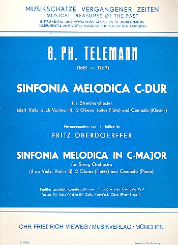 Sinfonia melodica C-Dur  für Kammerorchester  Partitur