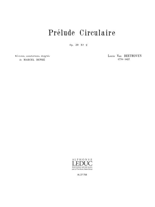 Prélude circulaire op.39,2&nbsp;&nbsp;pour orgue&nbsp;&nbsp;