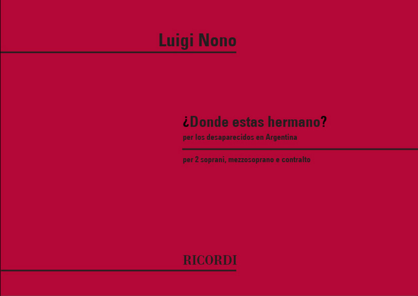 Donde estas hermano per  2 soprani, mezzosoprano e  contralto