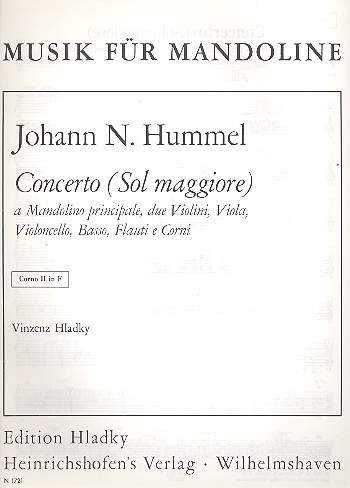 Konzert G-Dur für Mandoline  und Orchester  Horn 2 in F