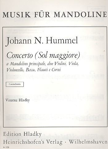 Konzert G-Dur für Mandoline  und Orchester  Kontrabass