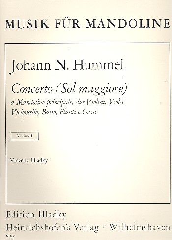 Konzert G-Dur für Mandoline  und Orchester  Violine 2