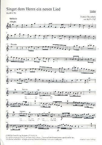 Singet dem Herrn ein neues Lied BuxWV98&nbsp;&nbsp;für Sopran, Violine und Bc&nbsp;&nbsp;Violine