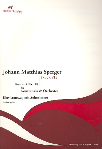 Konzert c-Moll Nr.18 für Kontrabass und Orchester  für Kontrabass und Klavier  