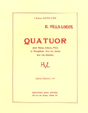 Quatuor pour harpe, celesta, flute,  saxophone alto et voix féminines  partition de poche