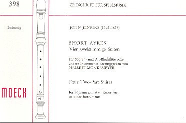 Short Ayres für 2 Blockflöten (SA)  Spielpartitur  