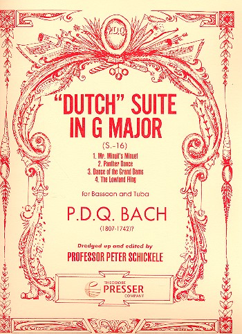Dutch Suite in D Major for bassoon  and tuba,  score  