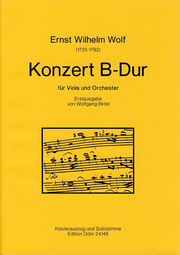 Konzert B-Dur   für Viola und Orchester   für Viola und Klavier