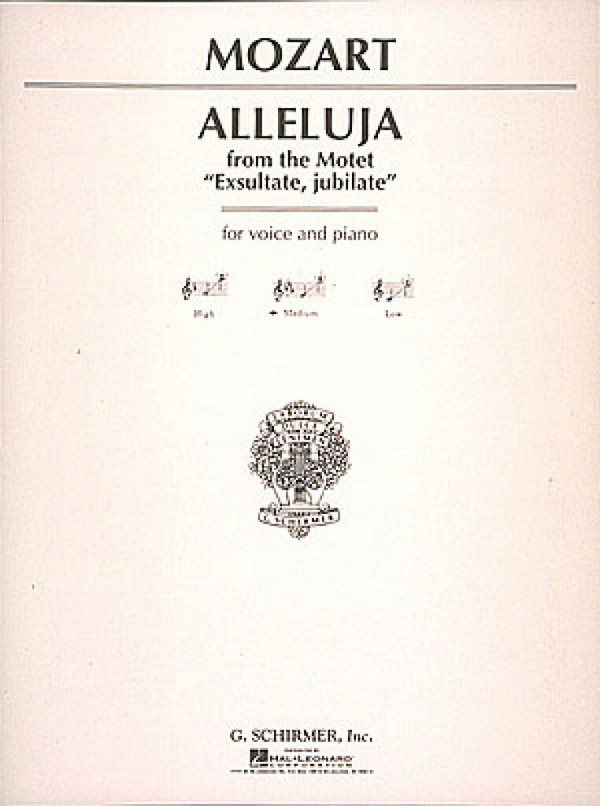Alleluja from Exsultate jubilate  for medium voice and piano  (E flat major)