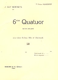 Quatuor fa majeur no.6  pour quatuor à cordes  partition miniature