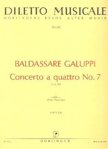 Concerto a quattro A-Dur Nr.7  für Streichorchester  Partitur