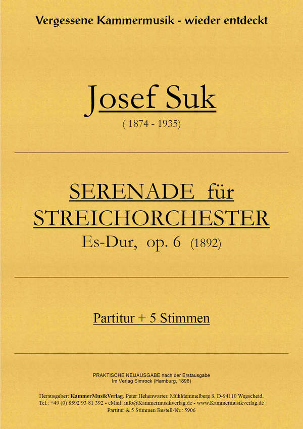 Serenade Es-Dur op.6  für Streichorchester  Partitur und Stimmen
