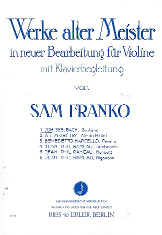 Siciliano&nbsp;&nbsp;für Violine und Klavier&nbsp;&nbsp;
