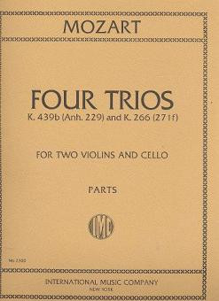 4 Trios KV439b (Anh.229) und KV266 (217f)  für 2 Violinen und Violoncello  Stimmen