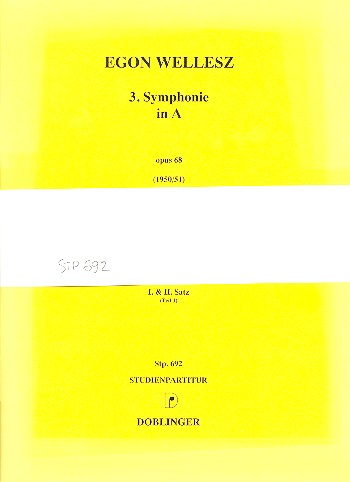 Sinfonie A-Dur Nr.3 op.68  für Orchester  Studienpartitur