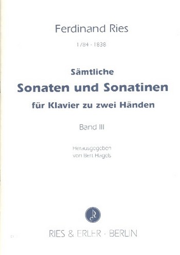 Sämtliche Sonaten und Sonatinen Band 3  für Klavier  