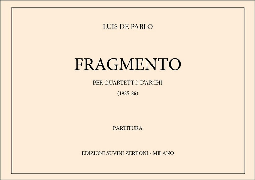 Fragmento&nbsp;&nbsp;per quartetto d'achi&nbsp;&nbsp;partitura