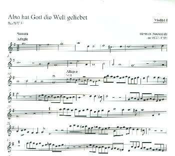 Also hat Gott die Welt geliebet BuxWV5 für&nbsp;&nbsp;Sopran, 2 Violinen, Viola da gamba und Bc&nbsp;&nbsp;Violine 1