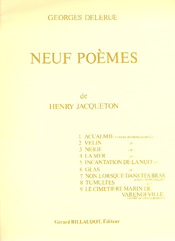 9 poèmes pour voix et piano&nbsp;&nbsp;&nbsp;&nbsp;