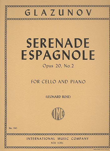 Serenade espagnole op.20,2&nbsp;&nbsp;for cello and piano&nbsp;&nbsp;