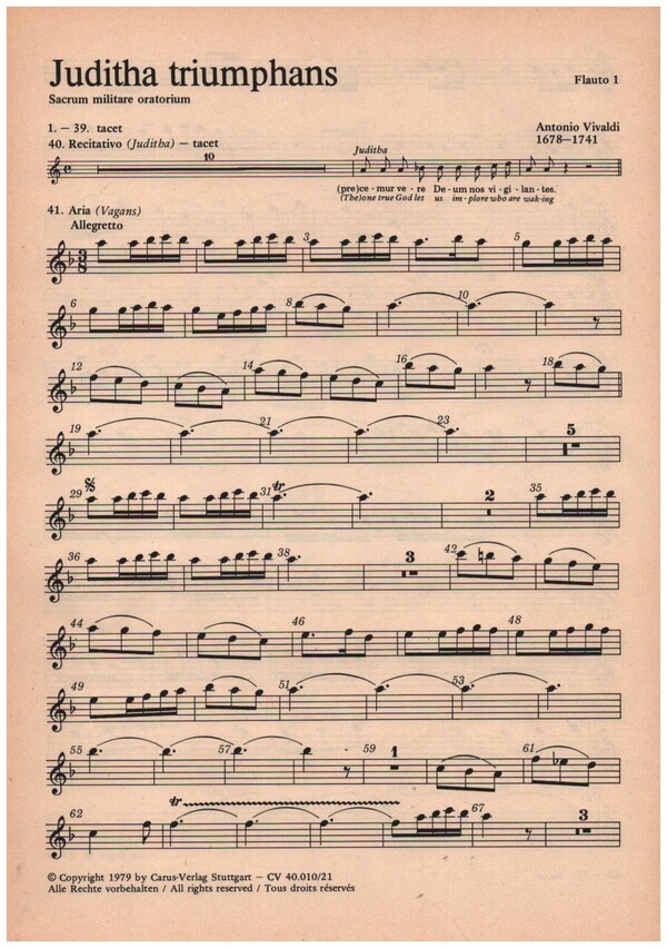 Juditha triumphans&nbsp;&nbsp;für Soli, gem Chor und Orchester&nbsp;&nbsp;Harmoniestimmen