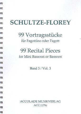 99 Vortragsstücke Band 3 (Nr.67-99)  für Fagott (Fagottino)  