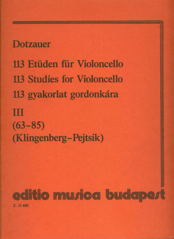 113 Etüden Band 3:  für Violoncello  Etüden 63-85
