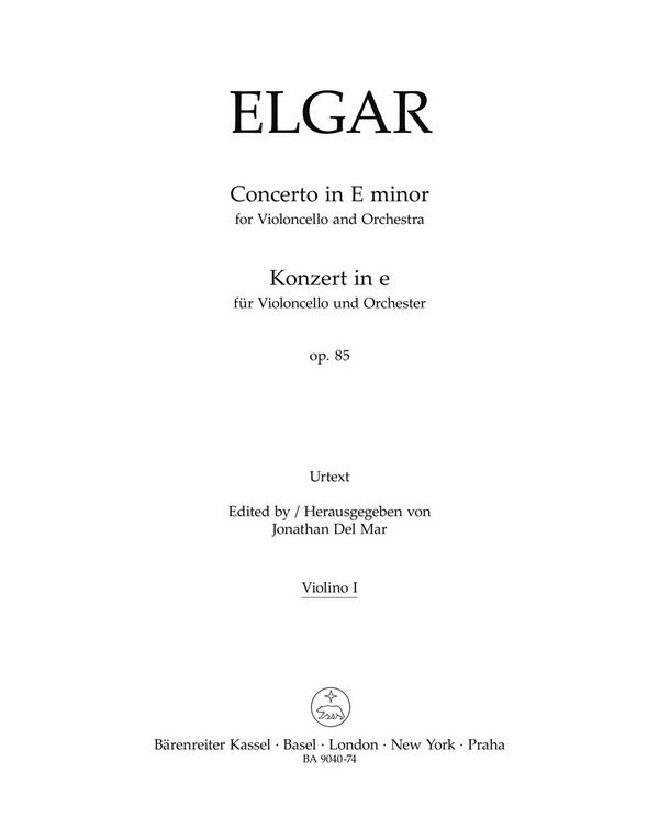 Konzert e-Moll op.85 für  Violoncello und Orchester  Violine 1