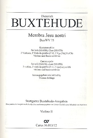 Membra Jesu nostri BuxWV75&nbsp;&nbsp;für Soli, Chor und Orchester&nbsp;&nbsp;Violine 2