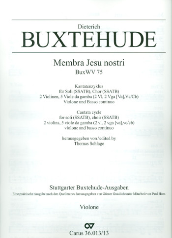 Membra Jesu nostri BuxWV75&nbsp;&nbsp;für Soli, Chor und Orchester&nbsp;&nbsp;Violone