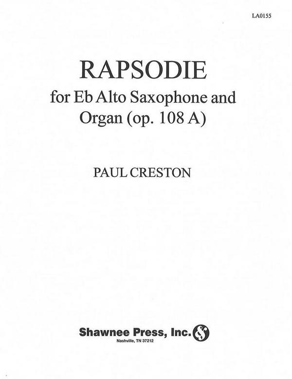 Rapsodie&nbsp;&nbsp;for alto saxophpone and organ&nbsp;&nbsp;
